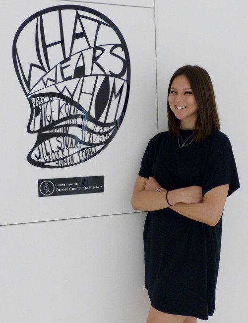 Daughter Paige at the opening of her exhibition at Cornell University, "What Wears Whom."